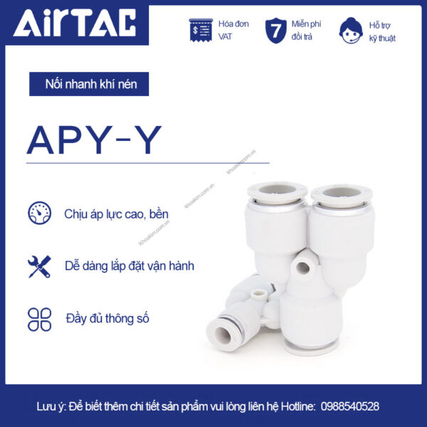 PY cút nối chữ Y khí nén Airtac